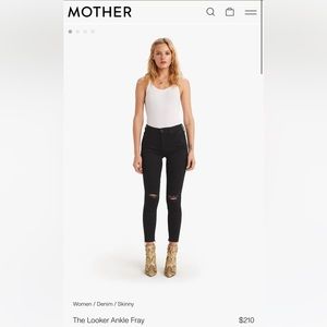 Black Distressed Mother Skinny Jeans